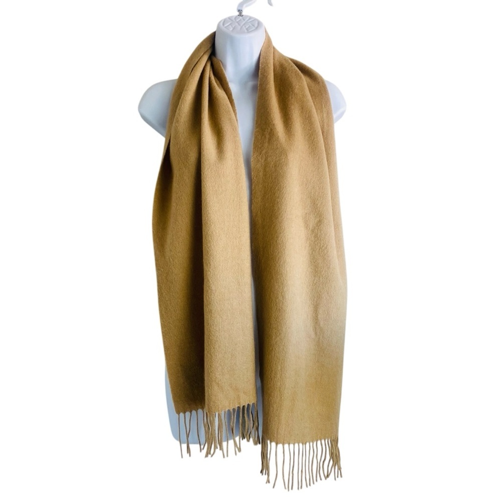 Phoenix Tan 100% Cashmere Scarf W/Fringe 62” x 12”